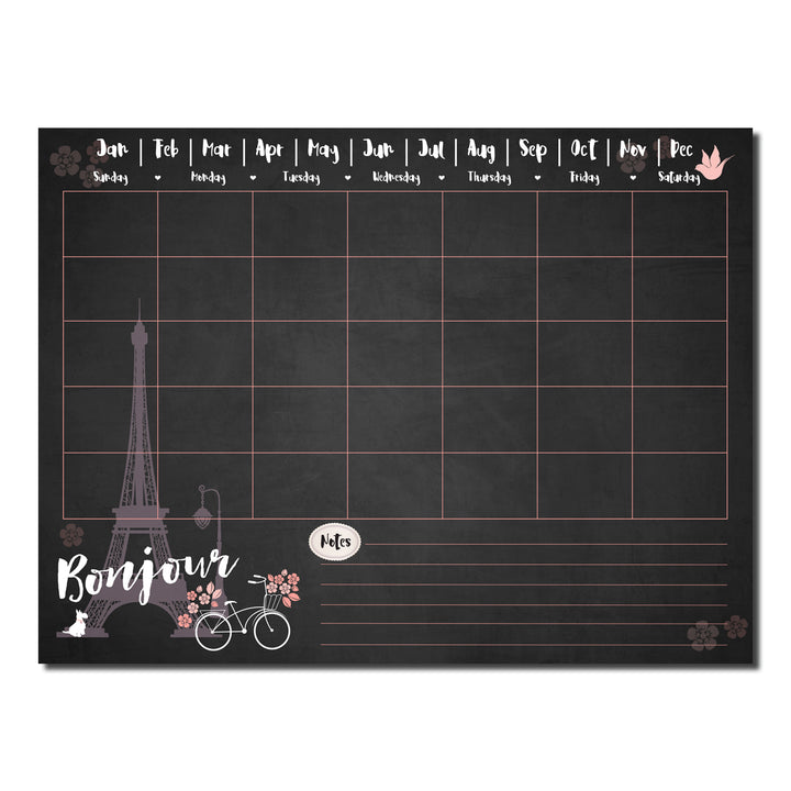 Bonjour' Dry Erase Monthly Calendar on ArtPlexi