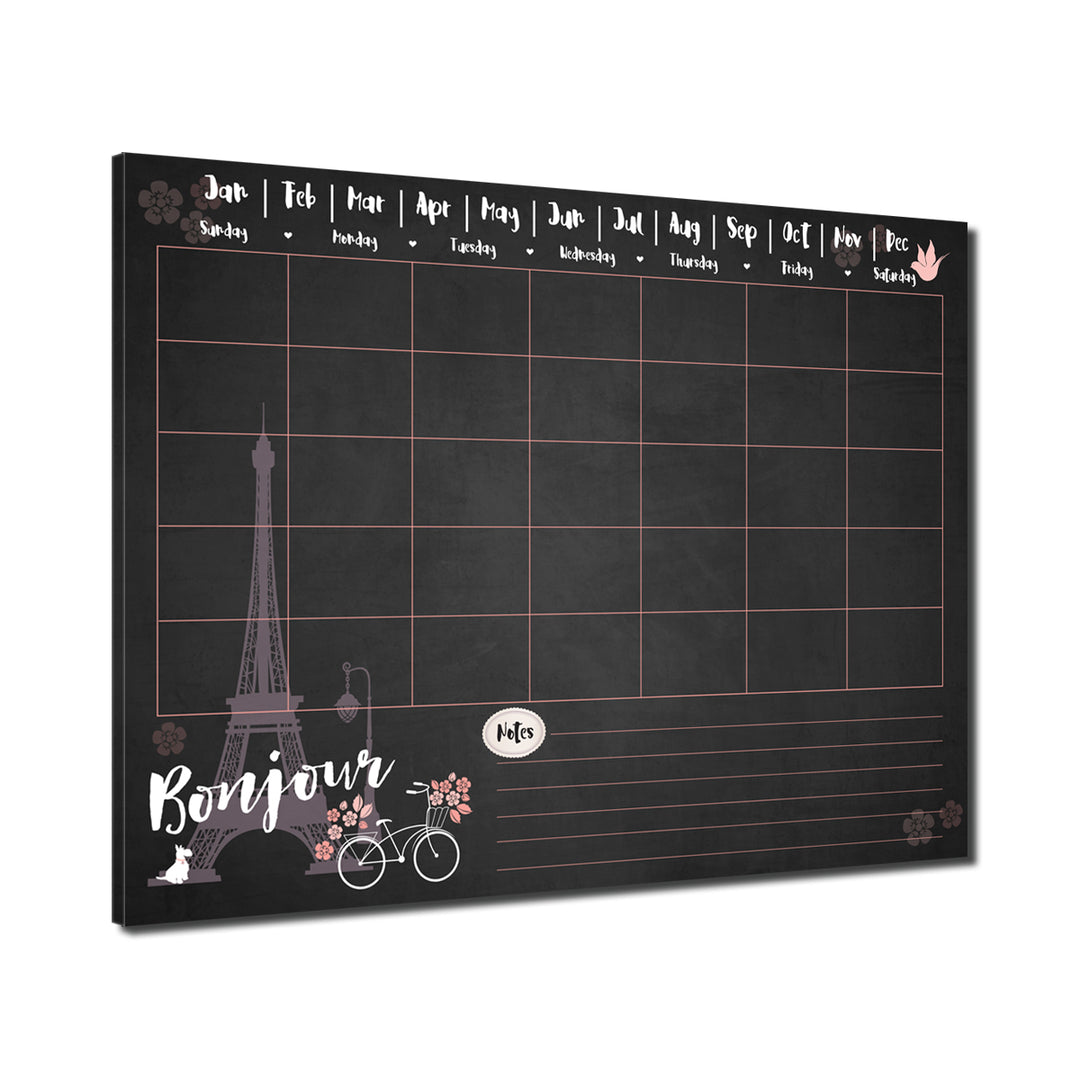 Bonjour' Dry Erase Monthly Calendar on ArtPlexi