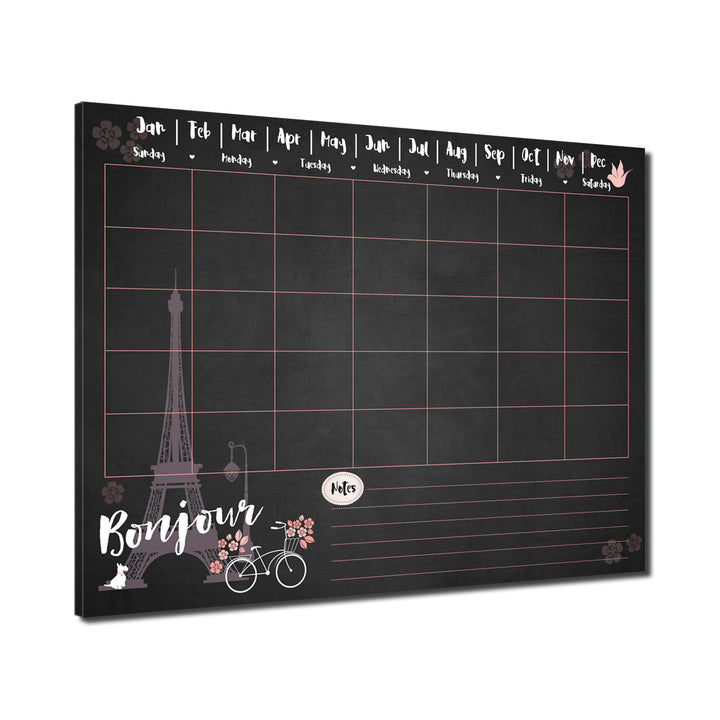 Bonjour' Dry Erase Monthly Calendar on ArtPlexi