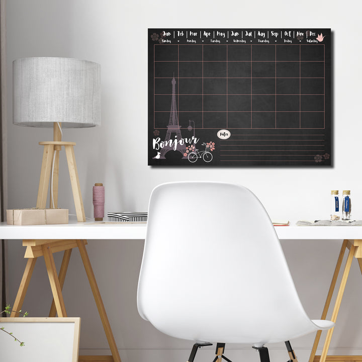 Bonjour' Dry Erase Monthly Calendar on ArtPlexi