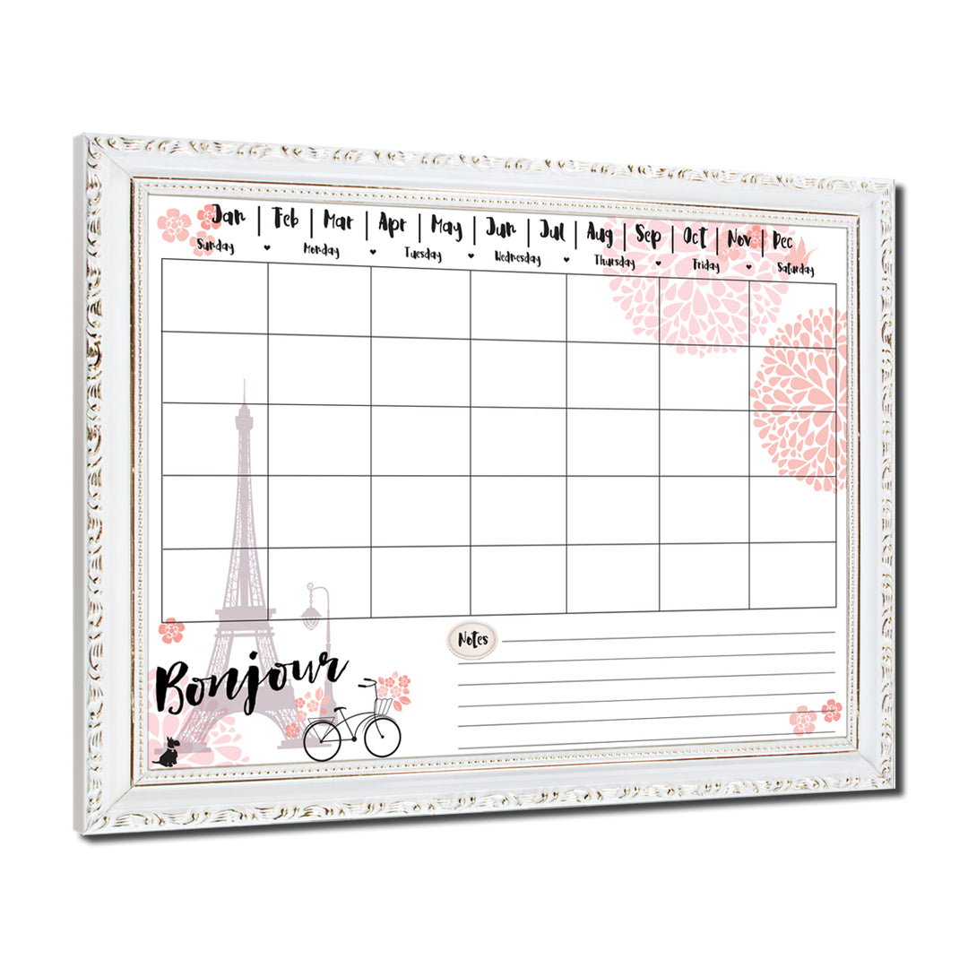 Bonjour' Dry Erase Monthly Calendar on ArtPlexi