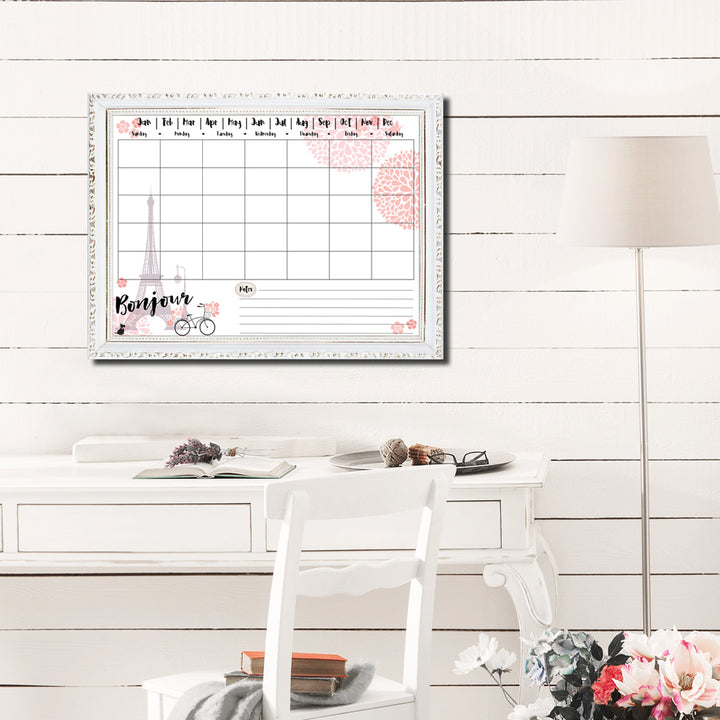 Bonjour' Dry Erase Monthly Calendar on ArtPlexi