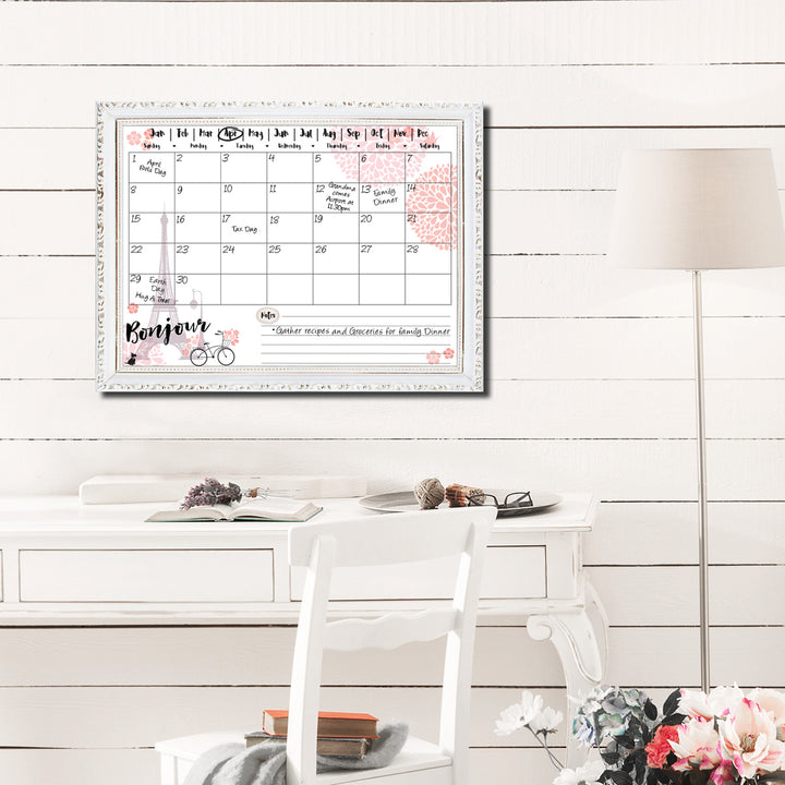 Bonjour' Dry Erase Monthly Calendar on ArtPlexi