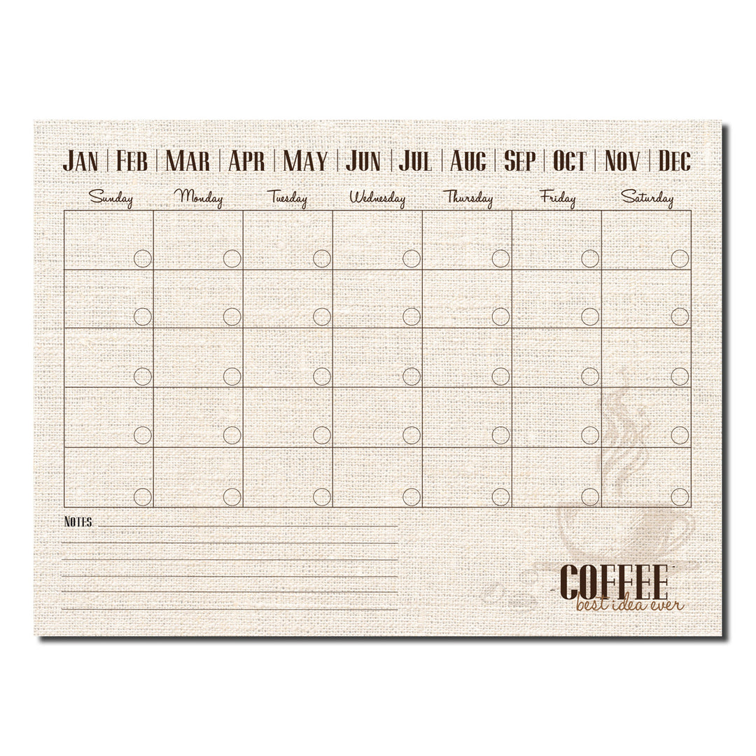 Coffee Please' Dry Erase Monthly Calendar on ArtPlexi