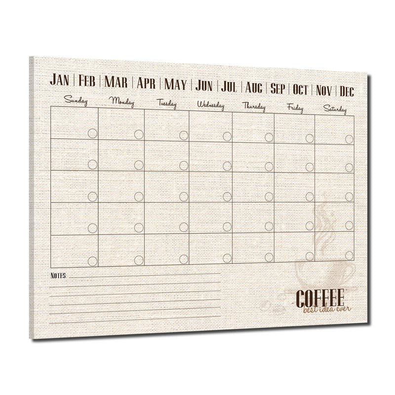 Coffee Please' Dry Erase Monthly Calendar on ArtPlexi