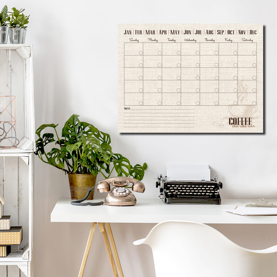 Coffee Please' Dry Erase Monthly Calendar on ArtPlexi