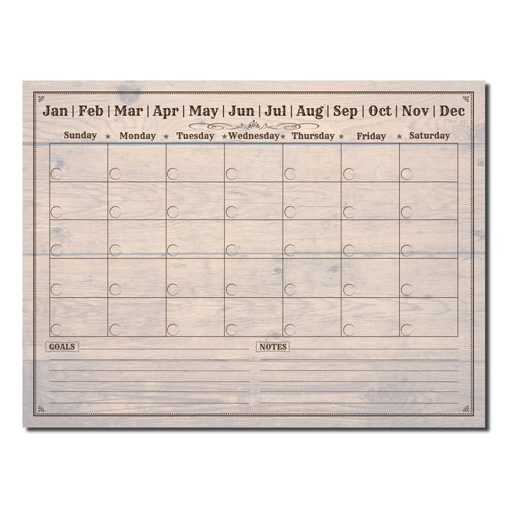 Rustic' Dry Erase Monthly Calendar on ArtPlexi