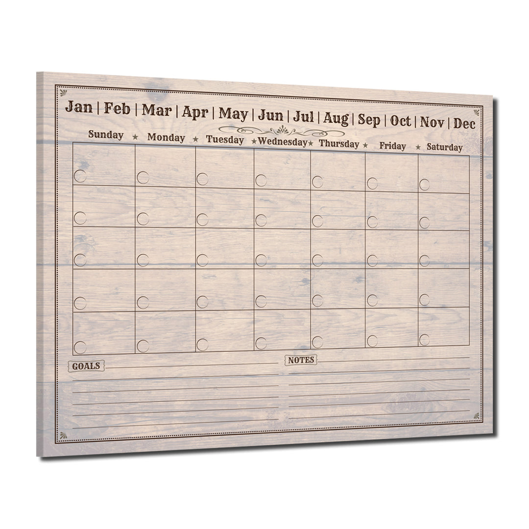 Rustic' Dry Erase Monthly Calendar on ArtPlexi