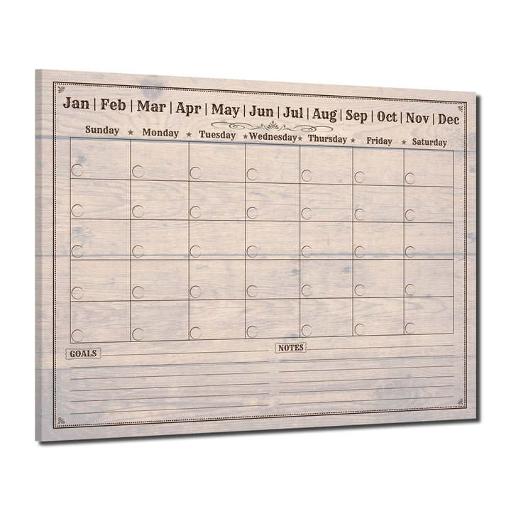 Rustic' Dry Erase Monthly Calendar on ArtPlexi
