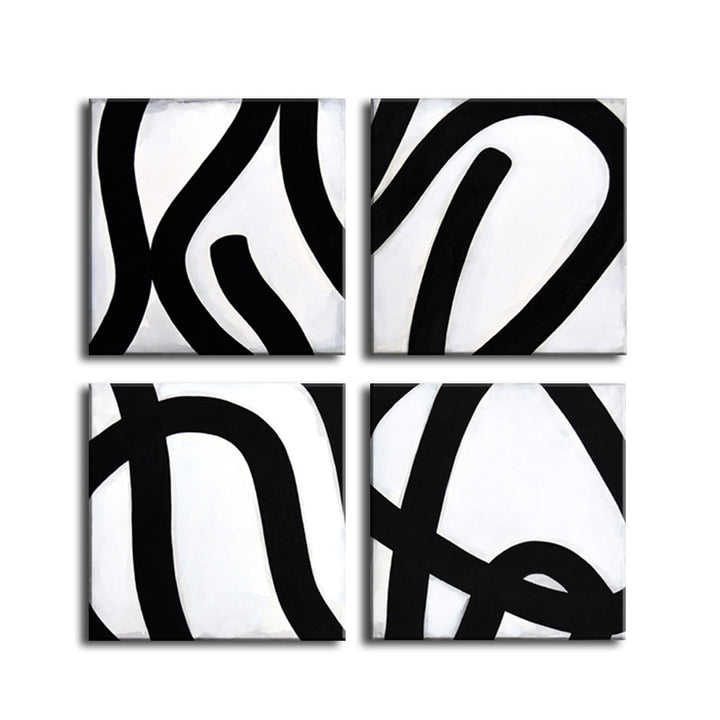 Curves I-IV' 4 Piece Wrapped Canvas Wall Art Set