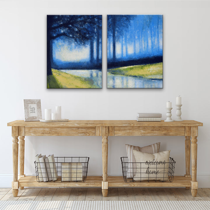 Crystal Creek' 2 Piece Wrapped Canvas Wall Art Set