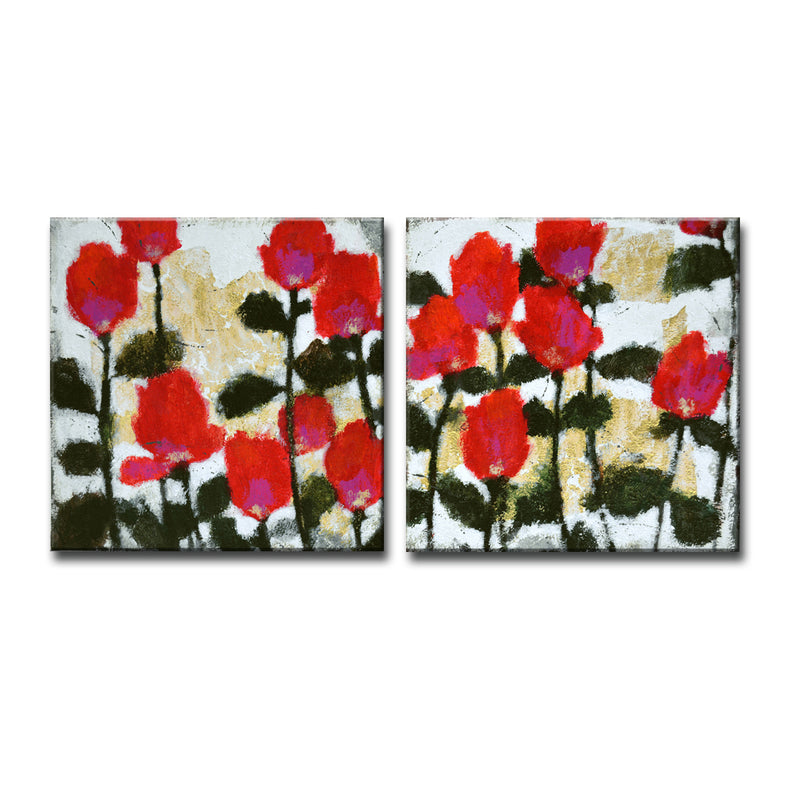 'Heartbeats I/II' 2 Piece Wrapped Canvas Wall Art Set