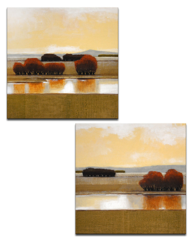 'Still Water' 2 Piece Wrapped Canvas Wall Art Set