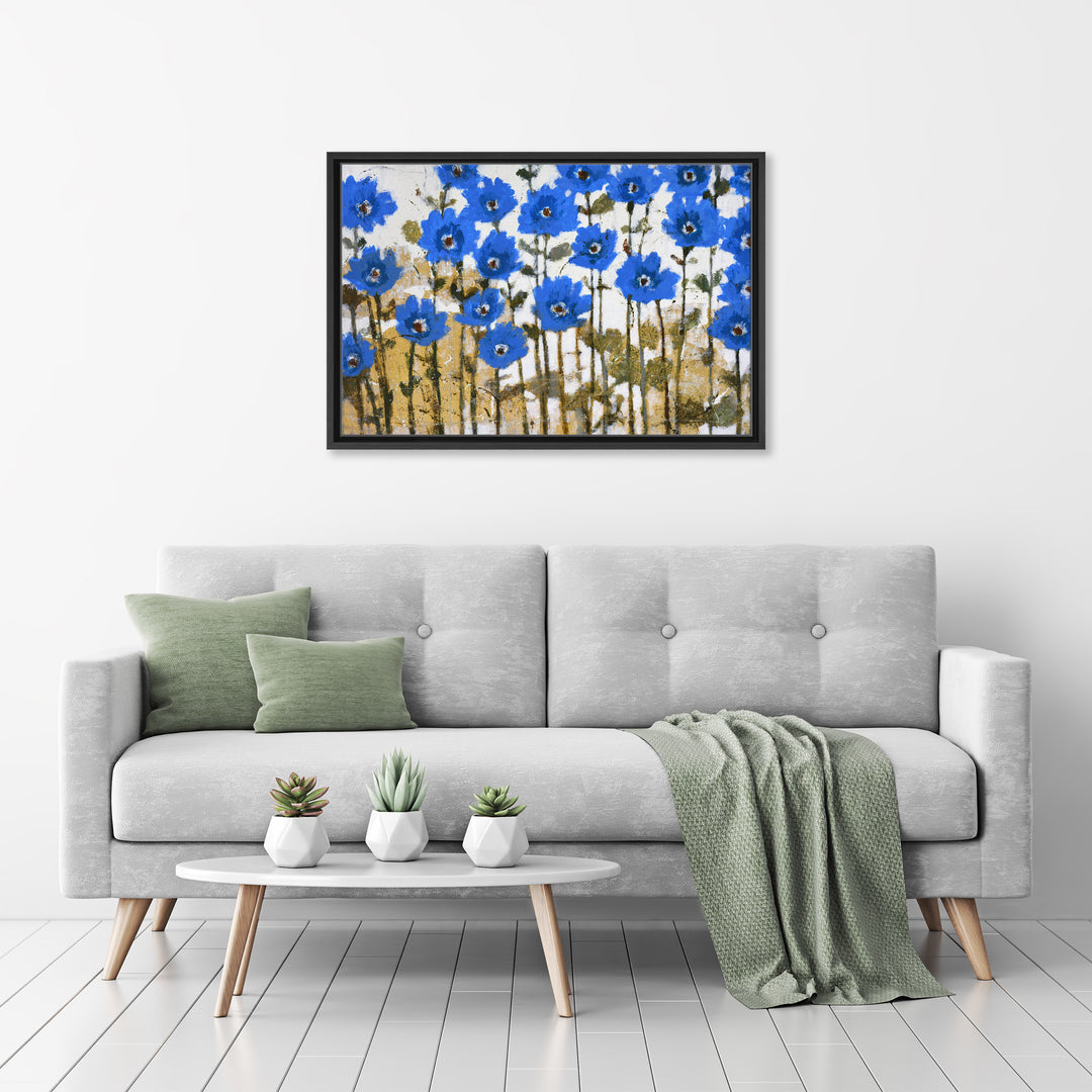 Spring Sapphires Framed Canvas Wall Art