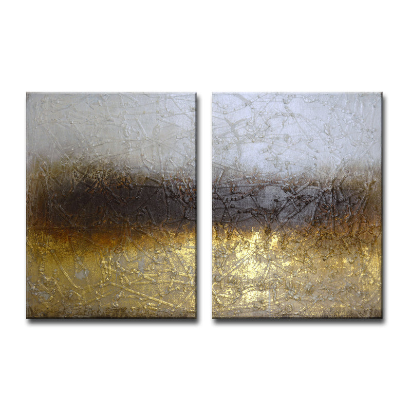 'Shadow Field' 2 Piece Wrapped Canvas Wall Art Set