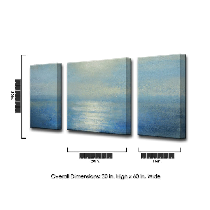 'Coastal Sunrise' 3 Piece Wrapped Canvas Wall Art Set