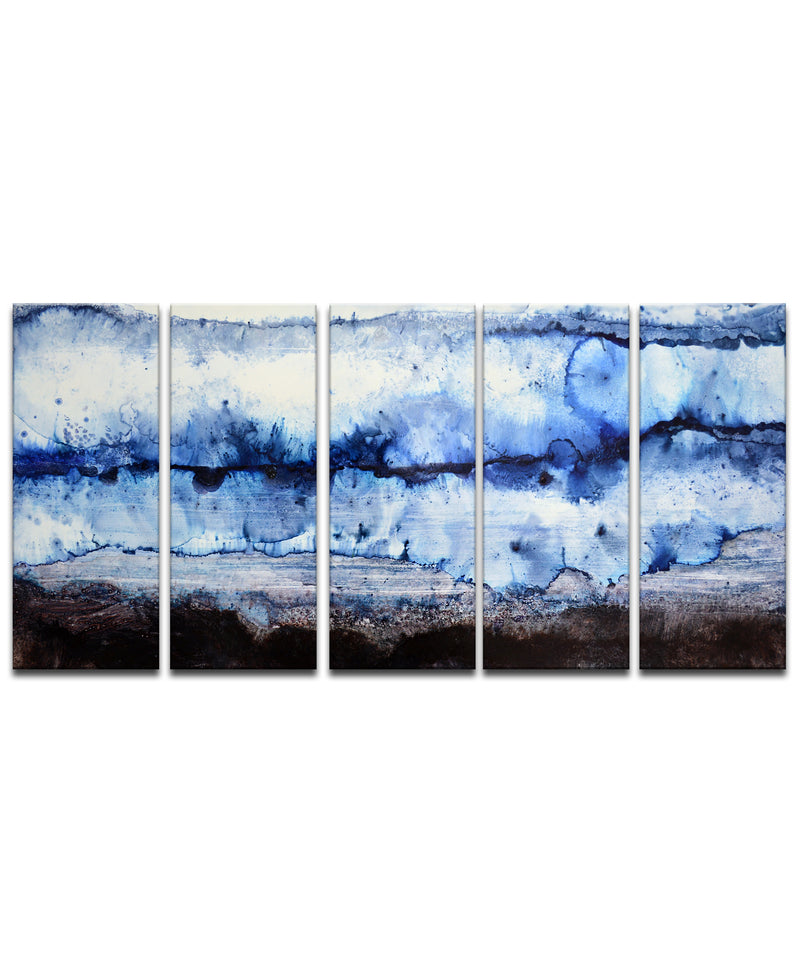'Glacier' 5 Piece Wrapped Canvas Wall Art Set
