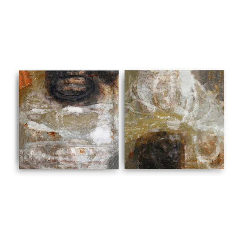 'Oxide I/II' 2 Piece Wrapped Canvas Wall Art Set
