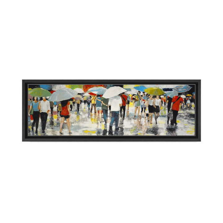 Umbrellas Framed Canvas Wall Art