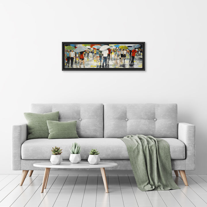 Umbrellas Framed Canvas Wall Art