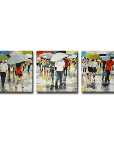 Umbrellas' 3 Piece Wrapped Canvas Wall Art Set