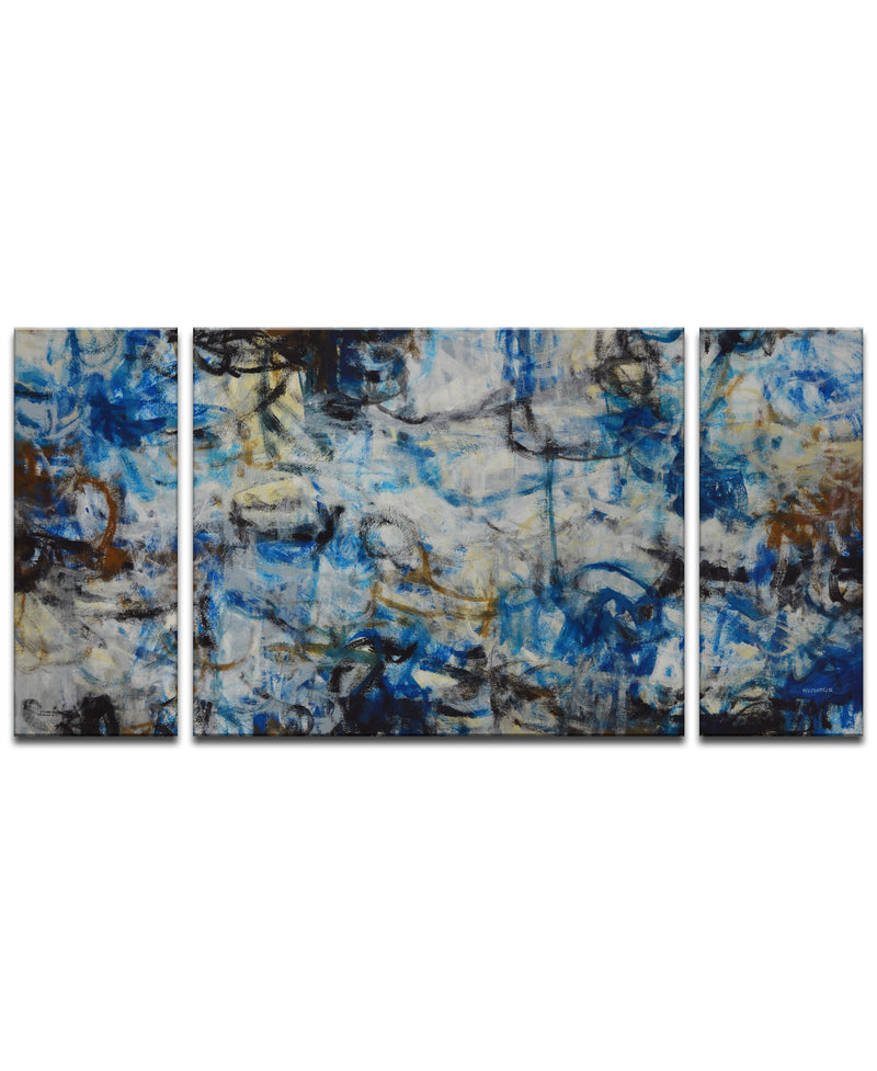 'White Water' 3 Piece Wrapped Canvas Wall Art Set