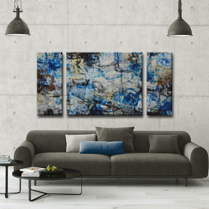 'White Water' 3 Piece Wrapped Canvas Wall Art Set