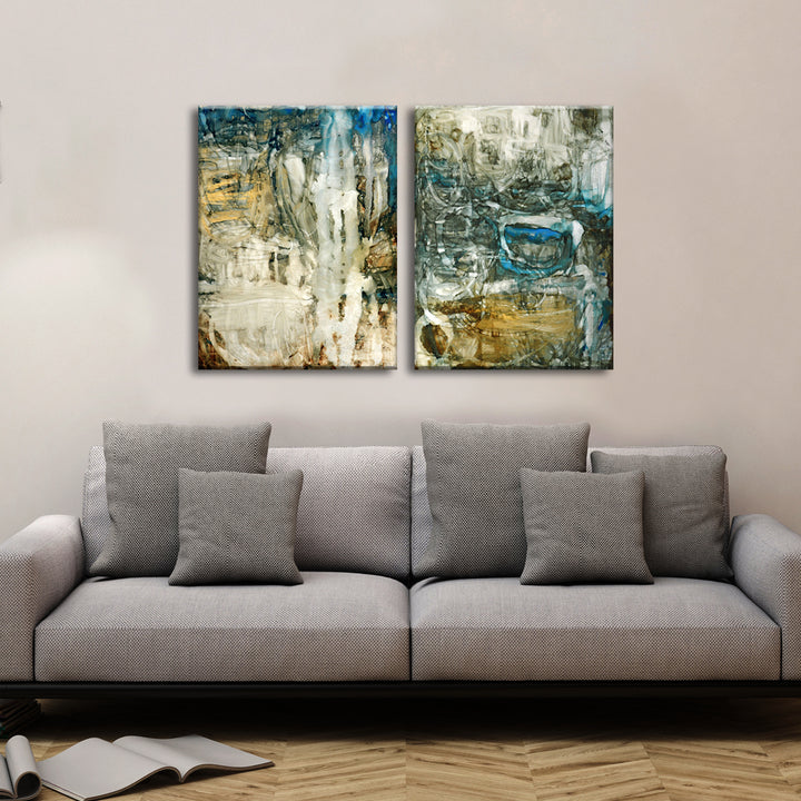 Canyon Falls I/II' 2 Piece Wrapped Canvas Wall Art Set