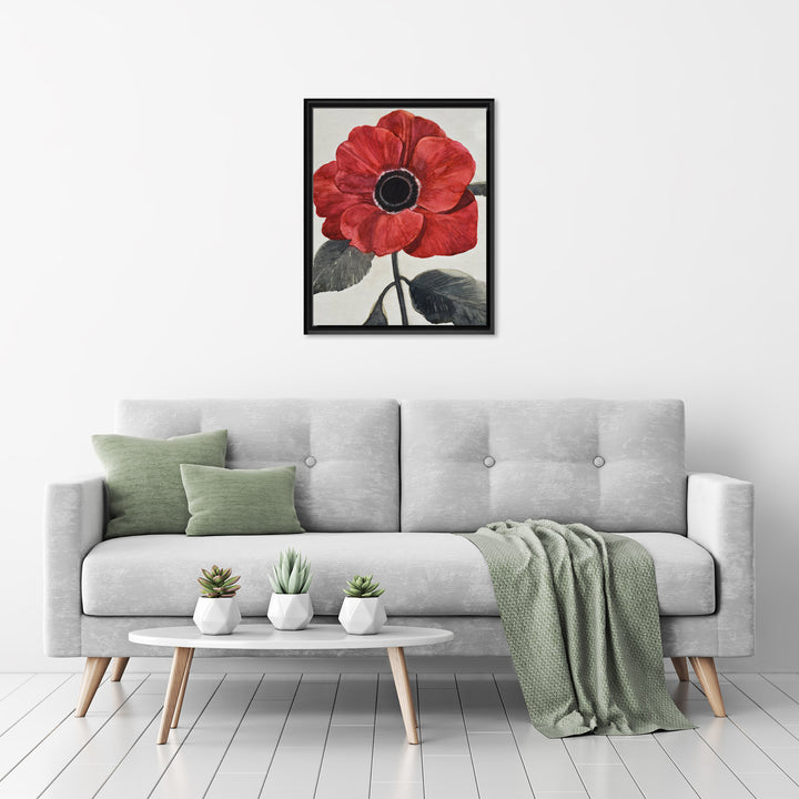 Graceful Poppy I Framed Canvas Wall Art