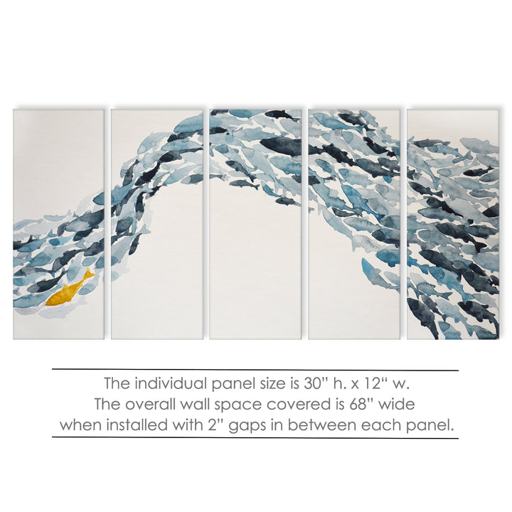 'Goldfish' Wrapped Canvas Coastal Wall Art Set