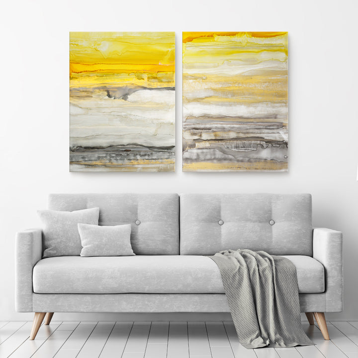 New Sunset I/II' 2 Piece Wrapped Canvas Wall Art Set