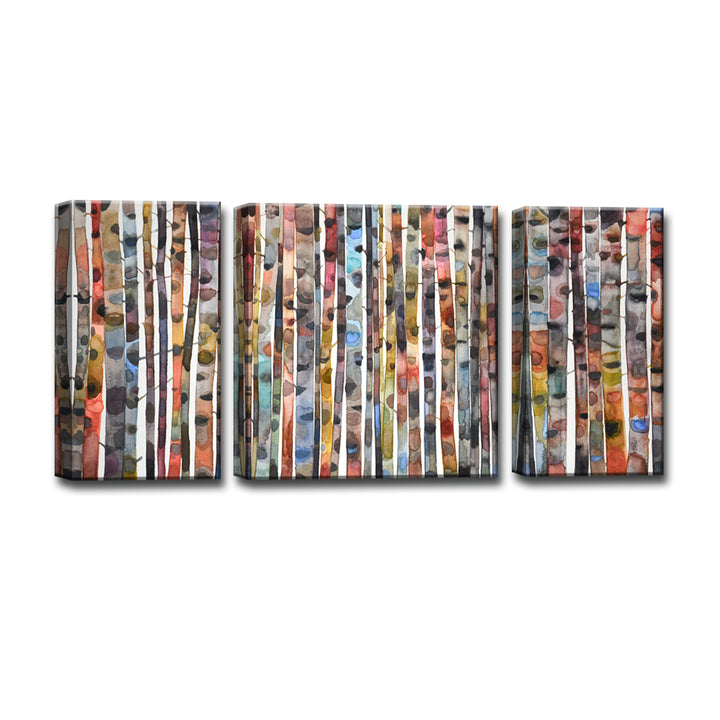 'Brilliant Birch' 3 Piece Wrapped Canvas Wall Art Set