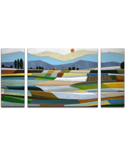 'Fertile Acres' 3 Piece Wrapped Canvas Wall Art Set