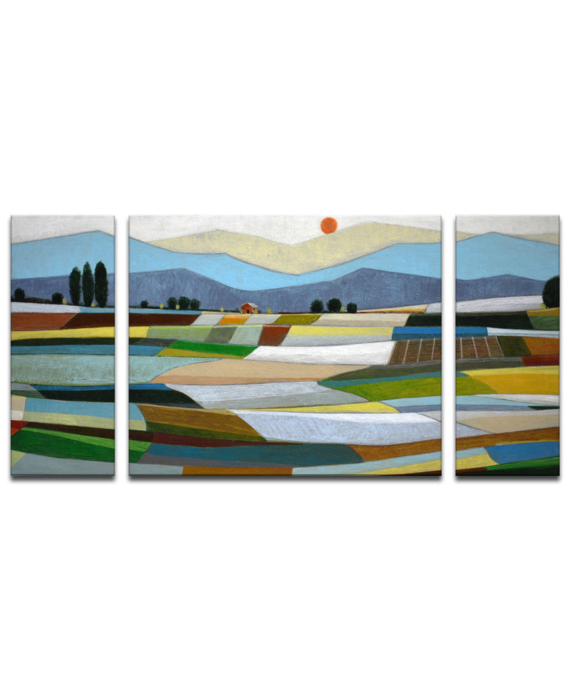 'Fertile Acres' 3 Piece Wrapped Canvas Wall Art Set