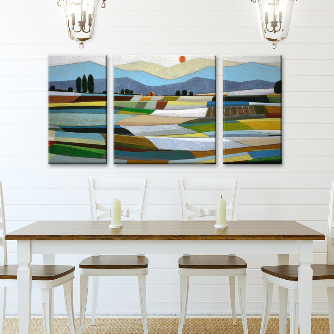 'Fertile Acres' 3 Piece Wrapped Canvas Wall Art Set