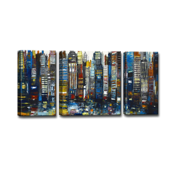 'Never Sleeps' 3 Piece Wrapped Canvas Wall Art Set