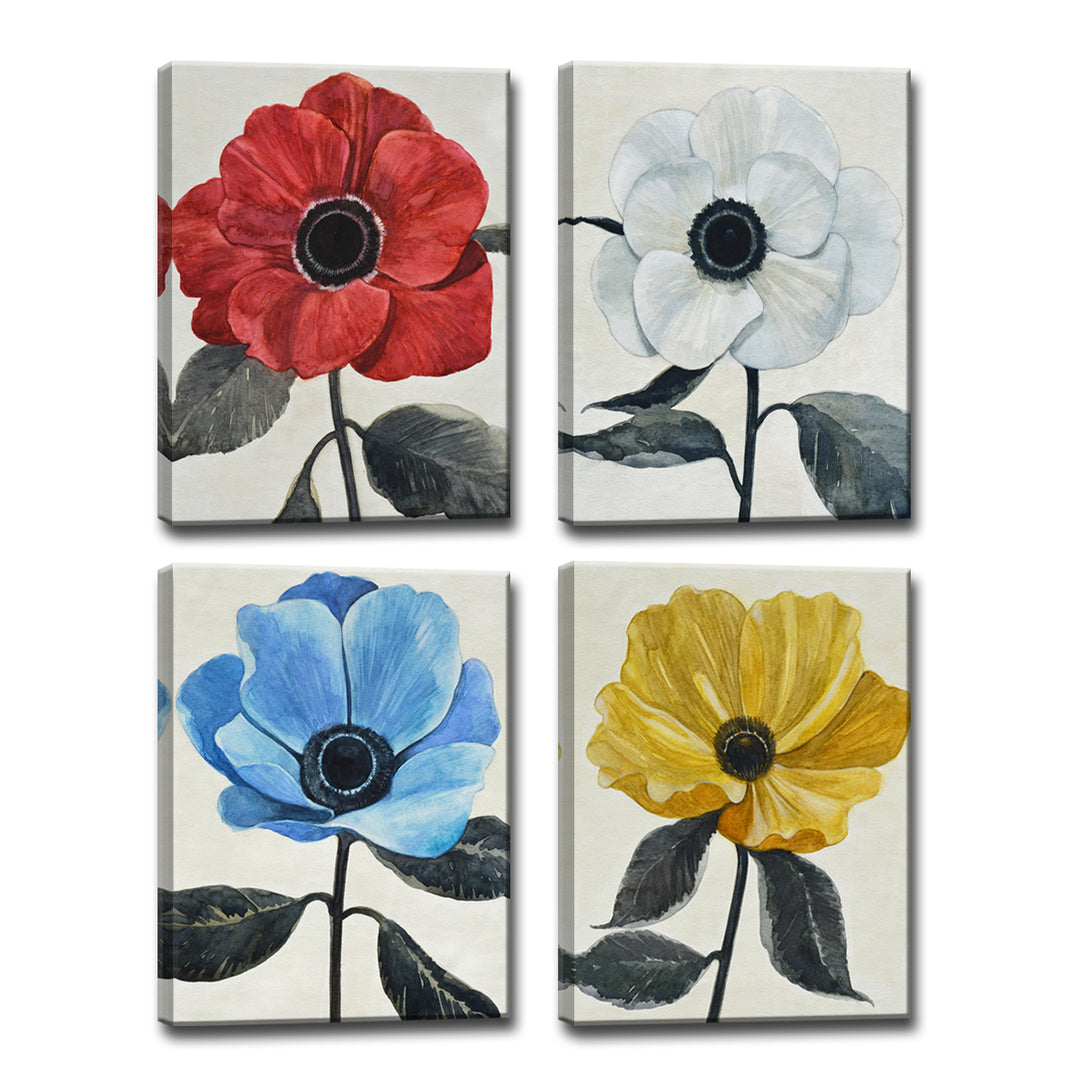 Graceful Poppy I-IV' Wrapped Canvas Wall Art