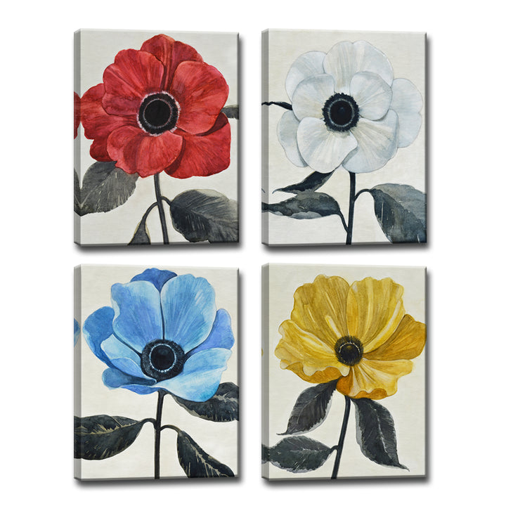 Graceful Poppy I-IV' Wrapped Canvas Wall Art