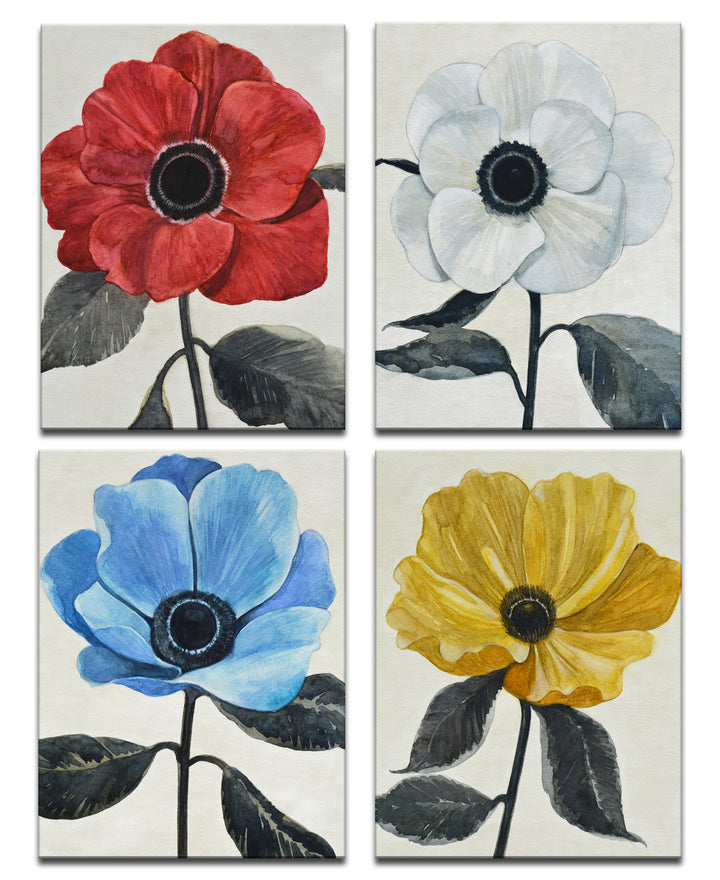 Graceful Poppy I-IV' Wrapped Canvas Wall Art