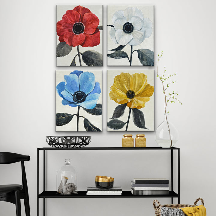 Graceful Poppy I-IV' Wrapped Canvas Wall Art