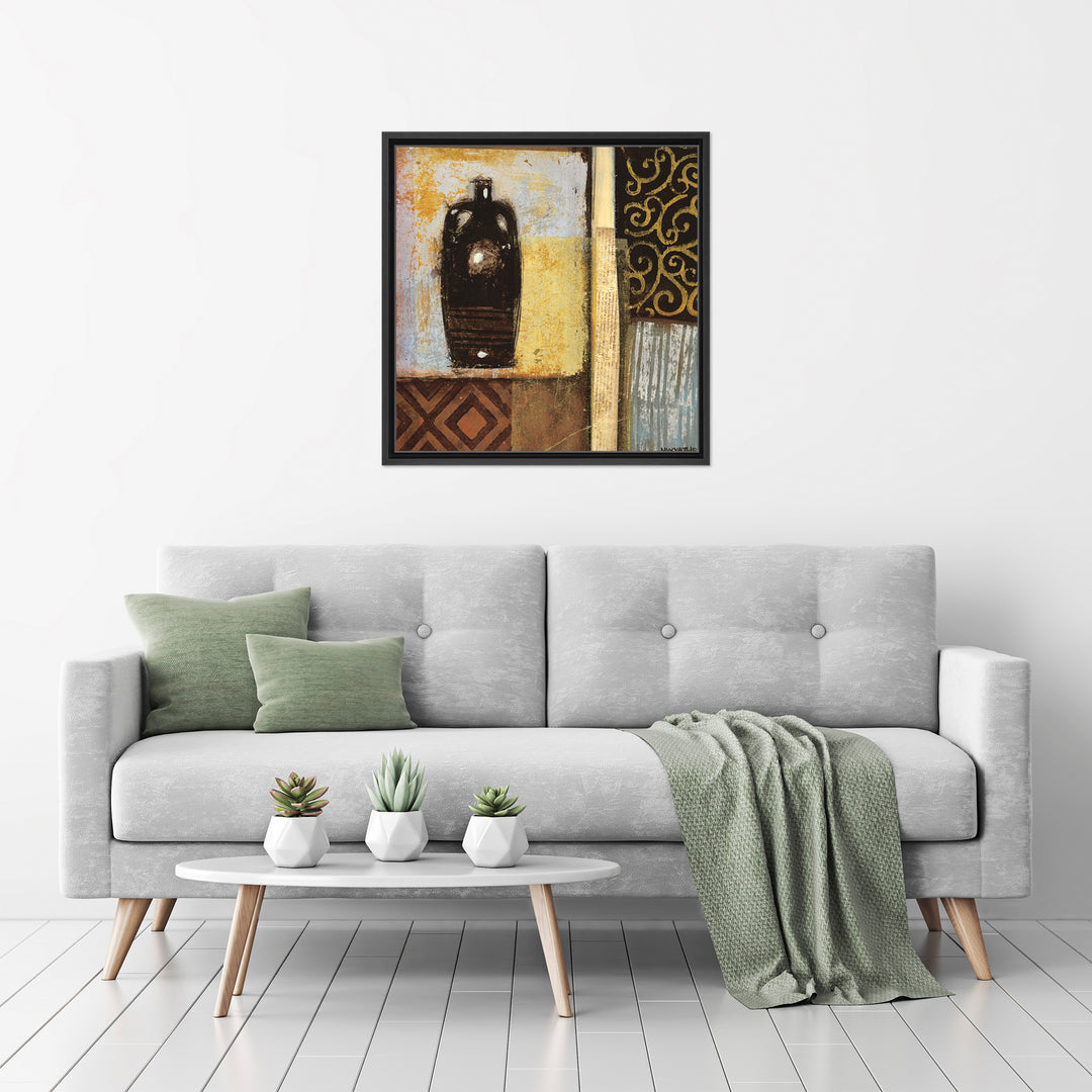 Ancient Urn III Framed Canvas Wall Art