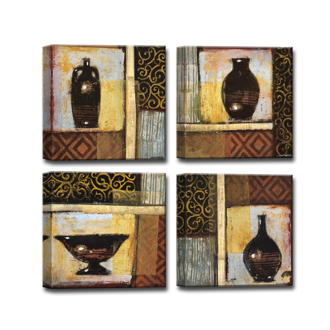 Ancient Urn I-IV' 4 Piece Wrapped Canvas Wall Art Set