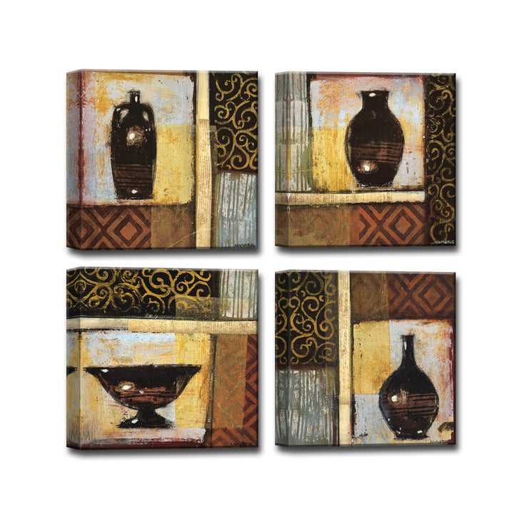 Ancient Urn I-IV' 4 Piece Wrapped Canvas Wall Art Set
