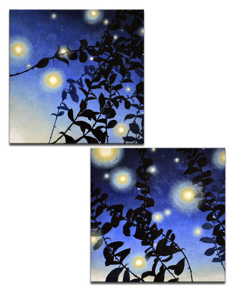 'Fireflies I/II' Wrapped Canvas Wall Art Set