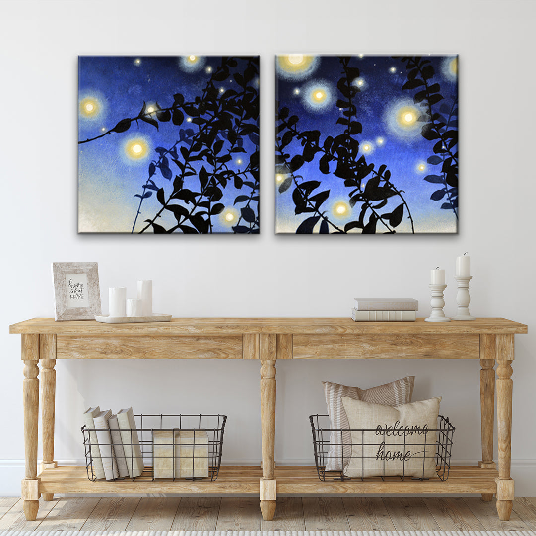 Fireflies I/II' Wrapped Canvas Wall Art Set