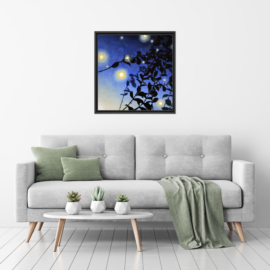 Fireflies I Framed Canvas Wall Art