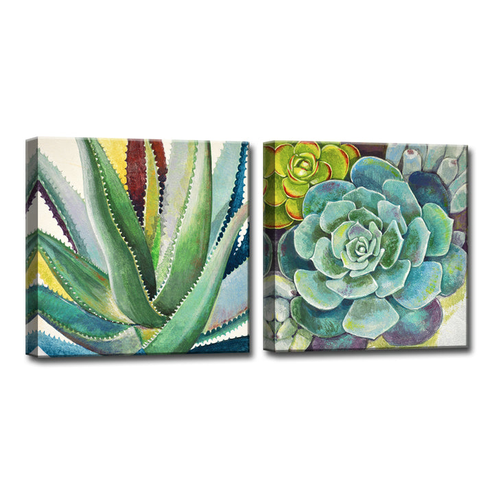 Brilliant Succulents I/II' Wrapped Canvas Wall Art Set