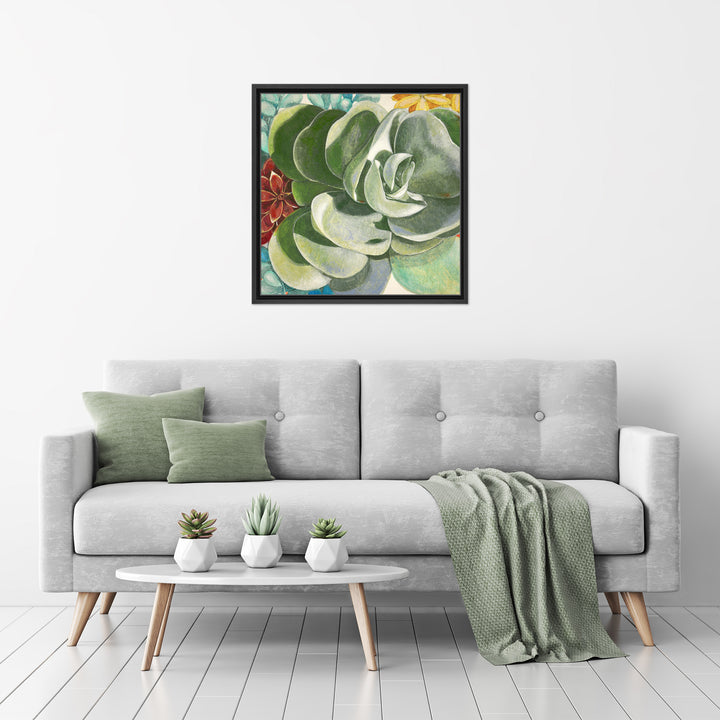 Brilliant Succulents IV Framed Canvas Wall Art