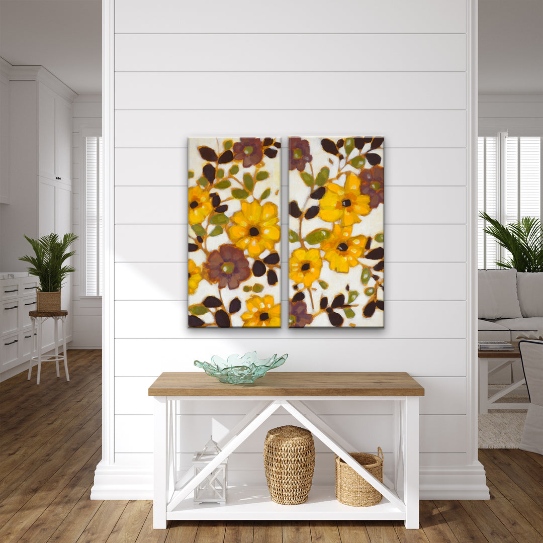 Glowing Florals' Wrapped Canvas Wall Art Set