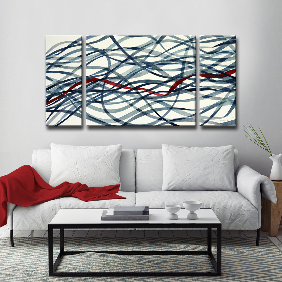 'Scarlett Ribbon' Wrapped Canvas Wall Art Set